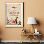 小さなカウボーイ野生の西の男の子の茶色の赤ちゃんシャワー ポスター