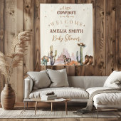 小さなカウボーイ野生の西の男の子の赤ちゃんシャワーへようこそ タペストリー