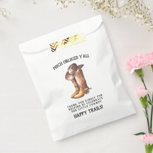 小さなカウボーイ |ウェスタン素朴ベイビーシャワーのお気に入り フェイバーバッグ (封をした状態)