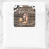 小さなカウボーイ |ウェスタン・ベイビー・シャワーのお願い スクエアシール (バッグ)