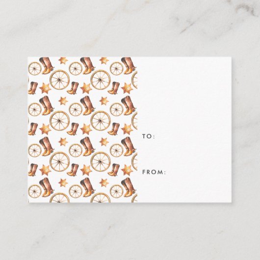 小さなカウボーイ |シャワー招待状挿入 エンクロージャーカード (裏面)