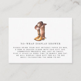 小さなカウボーイ |シャワー招待状挿入 エンクロージャーカード