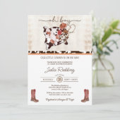 小さなカウボーイ　ラスティック ウエスタン ボーイ ベイビー シャワー 招待状 (スタンド正面)