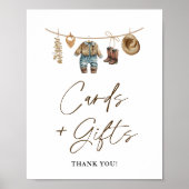 小さなカウボーイ、ワイルドウエストロデオの本とギフトサイン ポスター (正面)