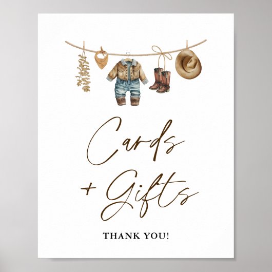 小さなカウボーイ、ワイルドウエストロデオの本とギフトサイン ポスター (正面)