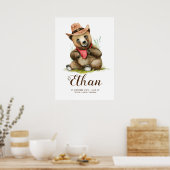 小さなカウボーイ – 若いクマかわいいキッスルーム ポスター (キッチン)