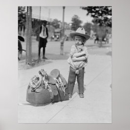 小さなカウボーイ、1923年。ヴィンテージ写真 ポスター