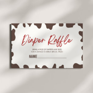 小さなカウボーロデオ赤ちゃんシャワーおむつラッフル エンクロージャーカード