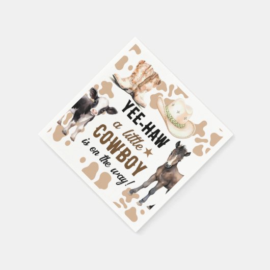 小さなカウボーロデオ赤ちゃんシャワー スタンダードカクテルナプキン (角)