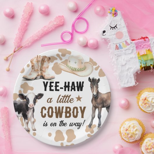 小さなカウボーロデオ赤ちゃんシャワー ペーパープレート (パーティー)