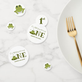 小さなカエルかわいい動物の最初の誕生日 コンフェッティ
