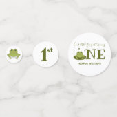 小さなカエルかわいい動物の最初の誕生日 コンフェッティ (裏面)