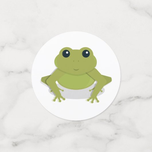 小さなカエルかわいい動物の最初の誕生日 コンフェッティ (スモール正面)