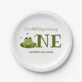 小さなカエルかわいい動物の最初の誕生日 ペーパープレート