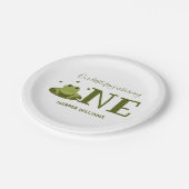 小さなカエルかわいい動物の最初の誕生日 ペーパープレート (アングル)