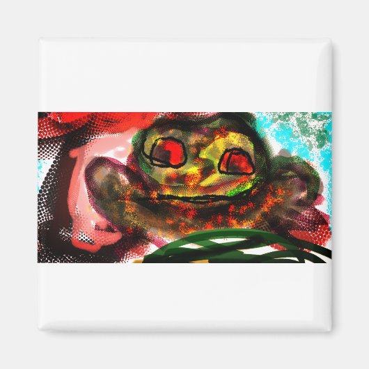 小さなカエルのきのこ マグネット (正面)