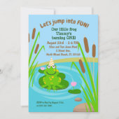 小さなカエルのパーティー　1歳の誕生日招待状 招待状 (正面)