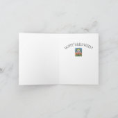 小さなカエルのホップのハロウィーンのノートカードバース カード (内部)