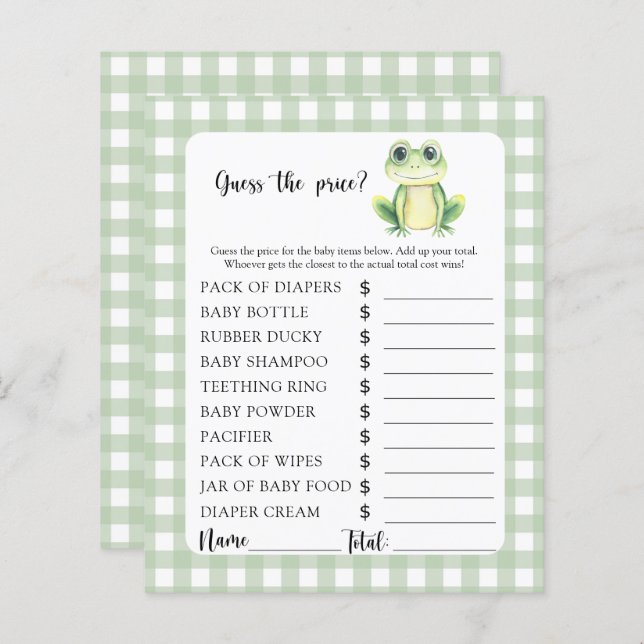 小さなカエル – 価格を推測！ゲーム (正面/裏面)