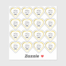 小さなカスタム金ゴールド澄んハートステッカー