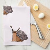 小さなカタツムリのキッチンタオル – あなたの色 – 文字 キッチンタオル (四つ折り)