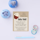 小さなカップケーキ、ソフトなモカストライプーのベイクセールのチラシ チラシ (シングル)