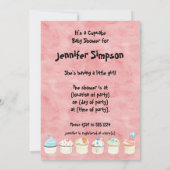 小さなカップケーキ、ベビーシャワー招待状 招待状 (裏面)