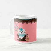 小さなカップ・オブ・ラブ・マルチーズ・マグ コーヒーマグカップ (正面左)