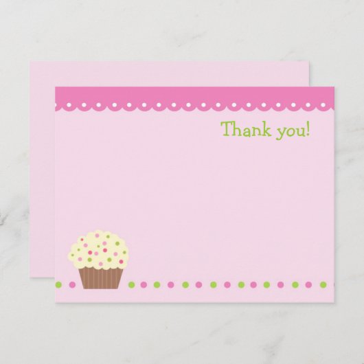 小さなカッ空白のプケーキがありがとう 招待状 (正面/裏面)