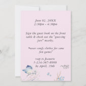 小さなカバードピンクパーソナライズされたの赤ちゃんシャワー 招待状 (裏面)