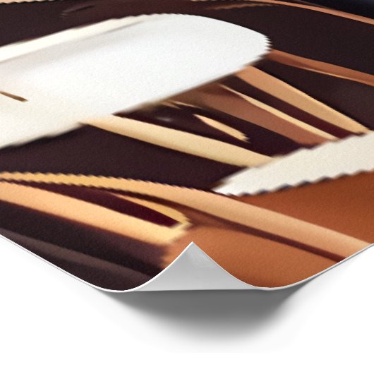 小さなカフェ | AIアートポスター ポスター (角)