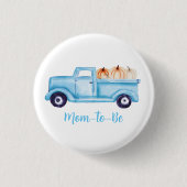 小さなカボチャかわいい赤ちゃんシャワー母になる 缶バッジ (正面)