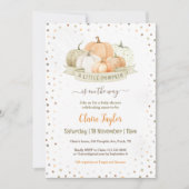 小さなカボチャか男女兼用男の子のシャワー 招待状 (正面)