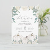 小さなカボチャがやってくる フラワーの女の子 ベイビーシャワー 招待状 (スタンド正面)