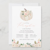 小さなカボチャがやってくる フラワーの女の子 ベイビーシャワー 招待状 (正面)