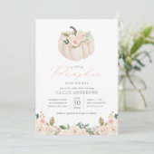 小さなカボチャがやってくる フラワーの女の子 ベイビーシャワー 招待状 (スタンド正面)