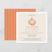 小さなカボチャがやってくる 女の子のベイビーシャワー 招待状 (正面/裏面)