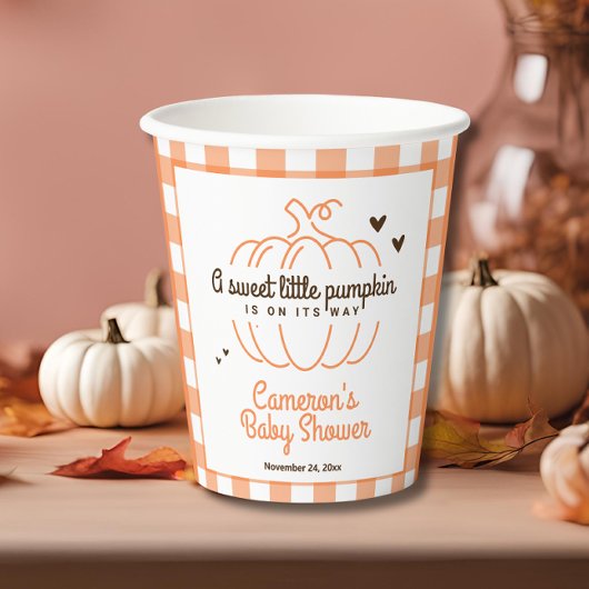 小さなカボチャがシャワーを浴びる男女兼用途中 紙コップ