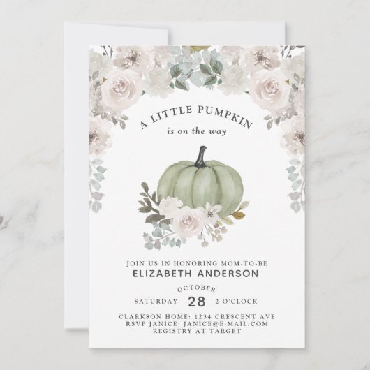 小さなカボチャがセージのフローラ 招待状 (正面)