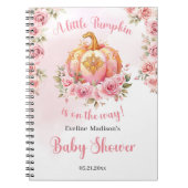 小さなカボチャがピンクと金ゴールドの女の子の道にある ノートブック (正面)