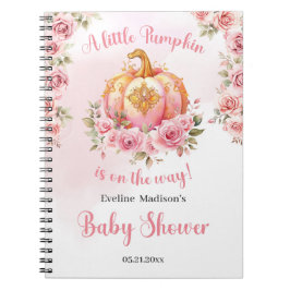 小さなカボチャがピンクと金ゴールドの女の子の道にある ノートブック