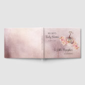 小さなカボチャがピンクの赤ちゃんシャワーを咲いている ゲストブック (全面)