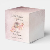 小さなカボチャがピンクの赤ちゃんシャワーを咲いている フェイバーボックス (裏面サイド)