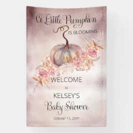 小さなカボチャがピンクの赤ちゃんシャワーを咲いている 横断幕