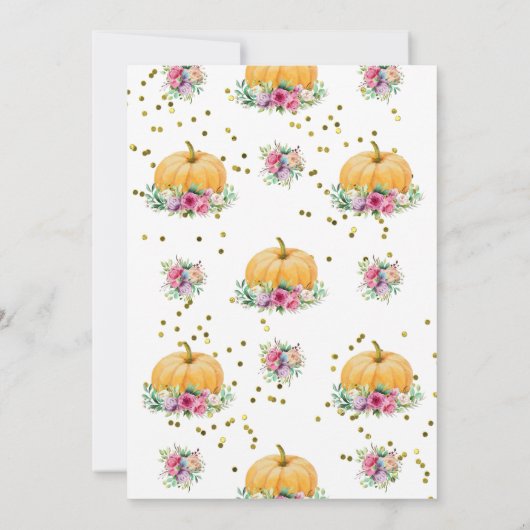 小さなカボチャがフローラ中ガーリー 招待状 (裏面)