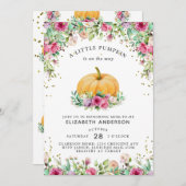 小さなカボチャがフローラ中ガーリー 招待状 (正面/裏面)