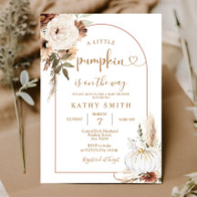 小さなカボチャがベビーシャワーの途中にある