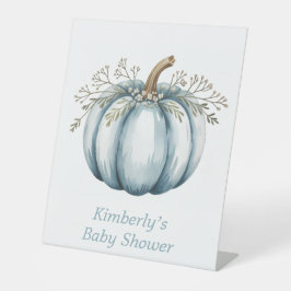 小さなカボチャが彼の道に赤ちゃんシャワー 台座サイン