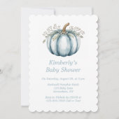 小さなカボチャが彼の道を歩いている男の子の赤ちゃんシャワー 招待状 (正面)