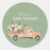 小さなカボチャが戸棚の上に置かれている ラウンドシール (正面)